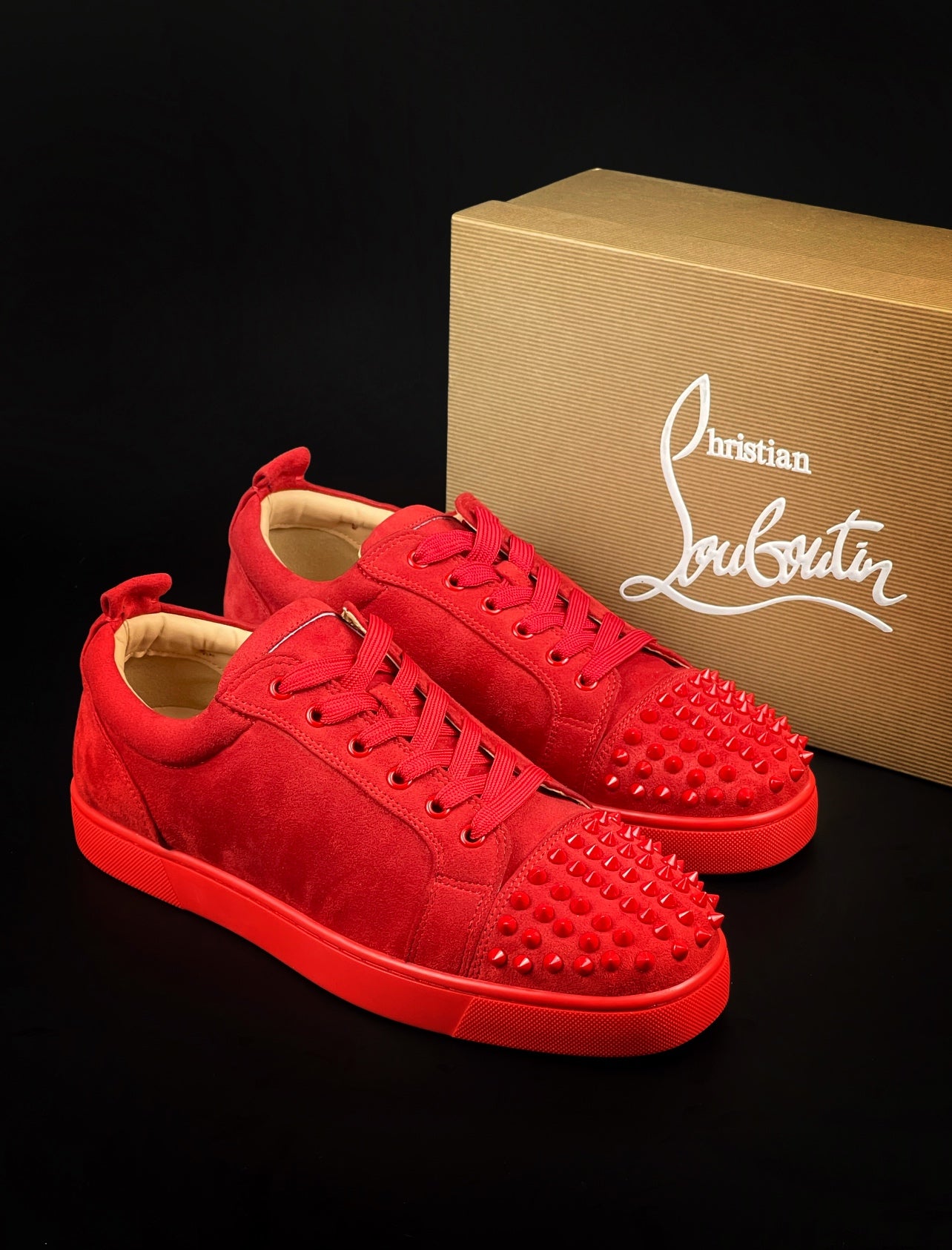 LOUBOUTIN RED VELOUR DRIPLOCKER.BG