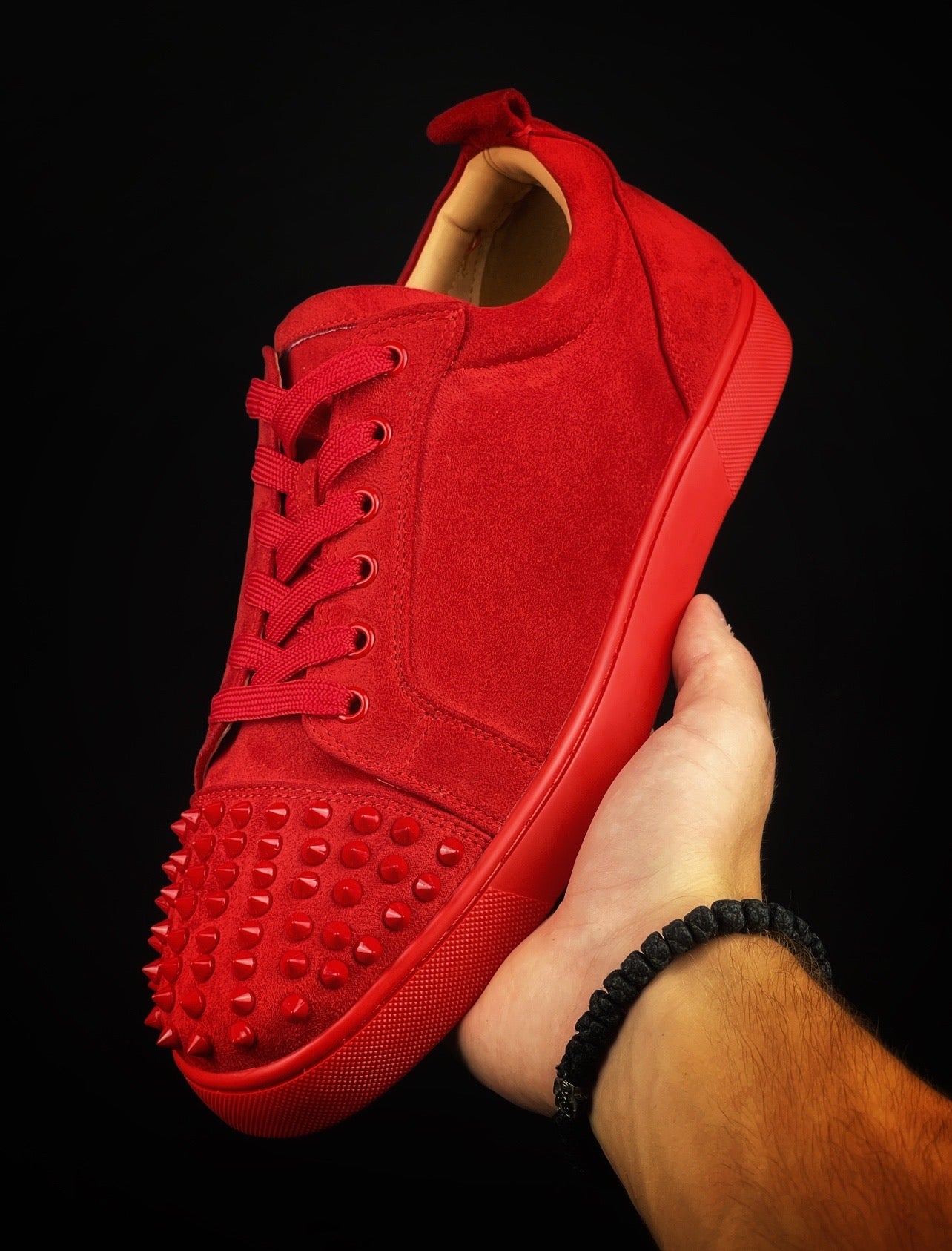 LOUBOUTIN RED VELOUR DRIPLOCKER.BG