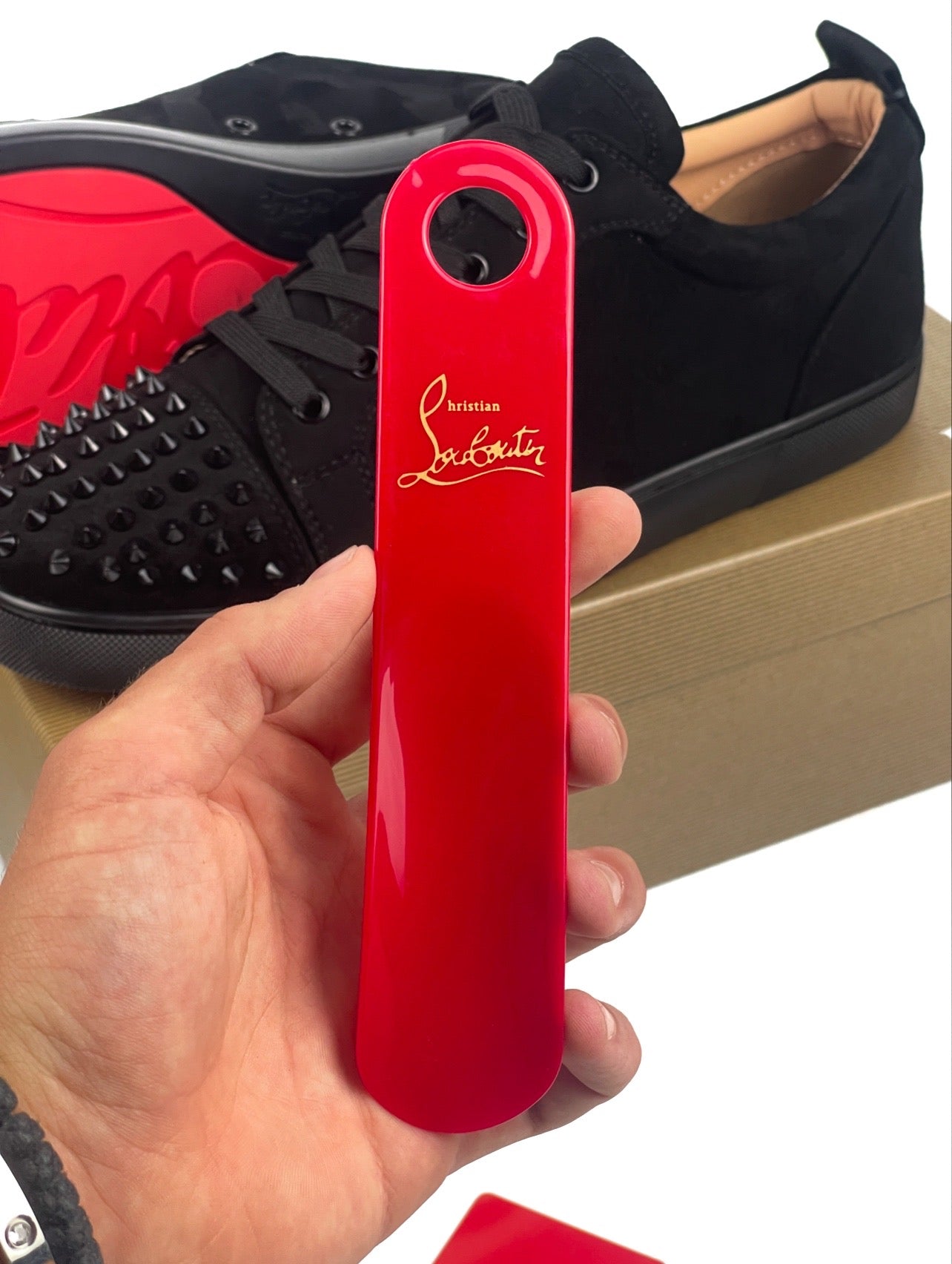 Louboutin Velur Negru